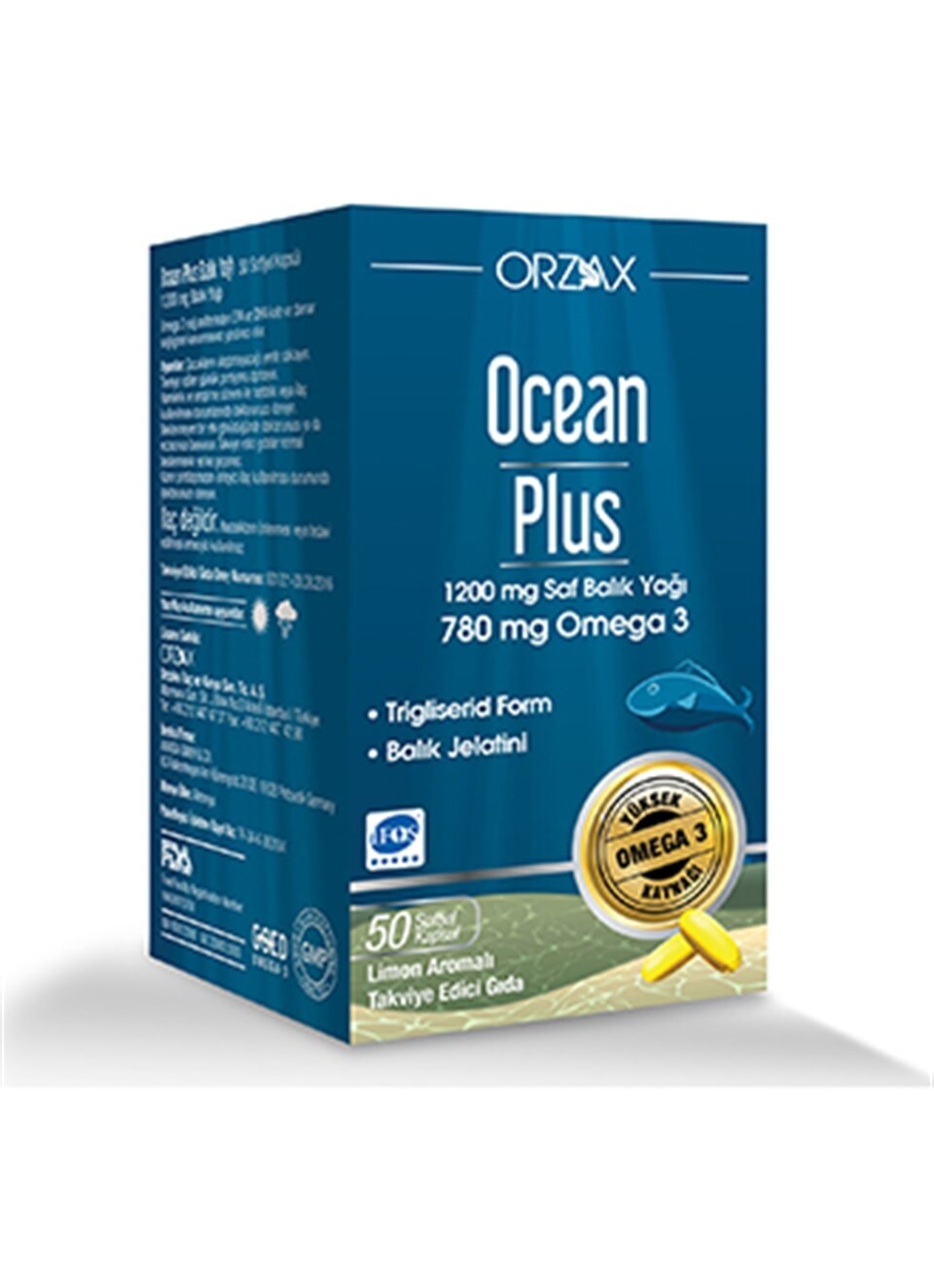 

Ocean Plus 1200 мг чистого рыбьего жира 30 капсул ORZAX