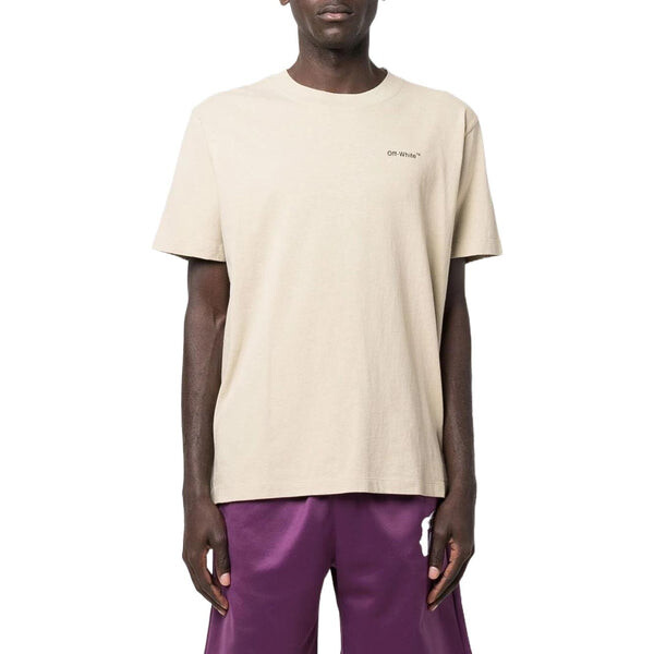 Футболка OFF-WHITE SS22 Logo Round Neck Printing Short Sleeve Beige, мультиколор — фото 2