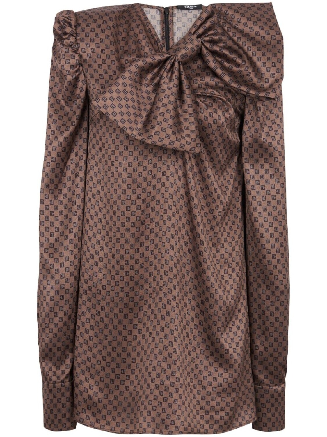 

Balmain платье мини с бантом, коричневый