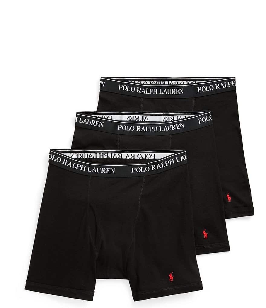 

Комплект из 3 хлопковых боксеров классического кроя Polo Ralph Lauren Big & Tall, черный
