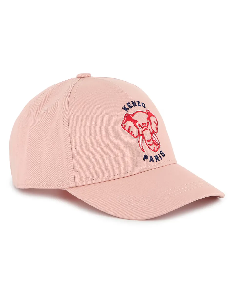 

Детская шапочка с вышивкой спереди и регулировкой сзади Kenzo Kids, цвет Rosa