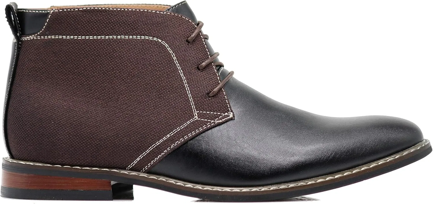 Мужские ботинки Titan04 Spectator из твида в клетку, двухцветные, с перфорацией, на шнуровке, с перфорацией Enzo Romeo, Black Brown — фото 4