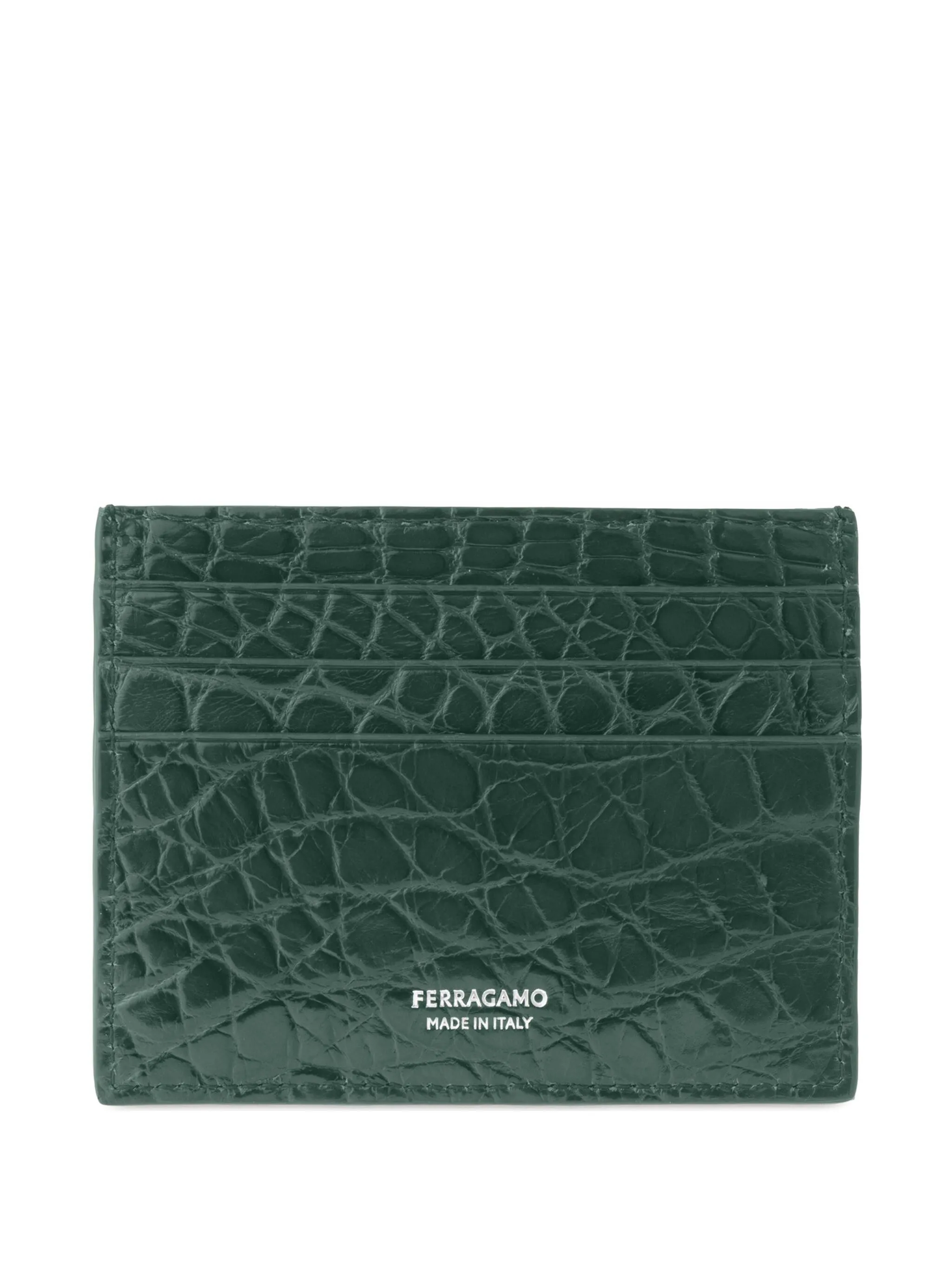 

Картхолдер с декором Gancini Ferragamo, зеленый