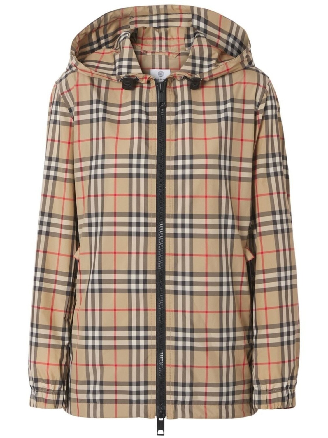 

Burberry куртка в клетку Vintage Check с капюшоном, нейтральный цвет