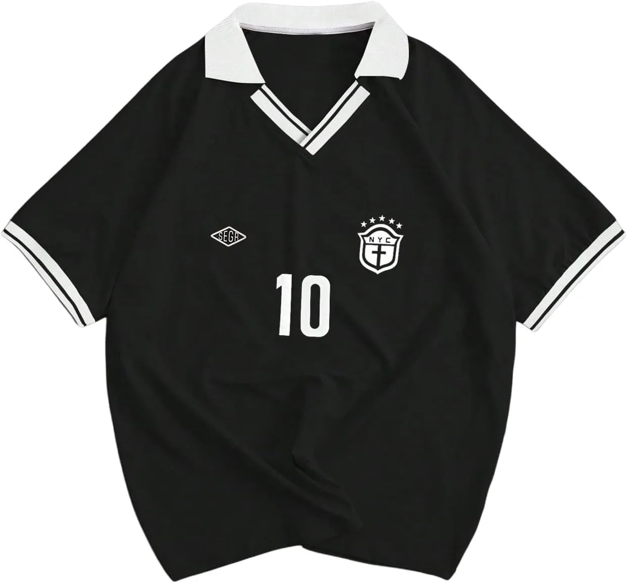 

Мужская футболка с принтом Number, короткий рукав, воротник, V-образный вырез BEAUDRM