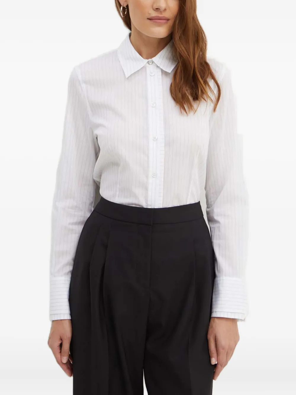 

Полосатая рубашка с длинными рукавами Boss, белый