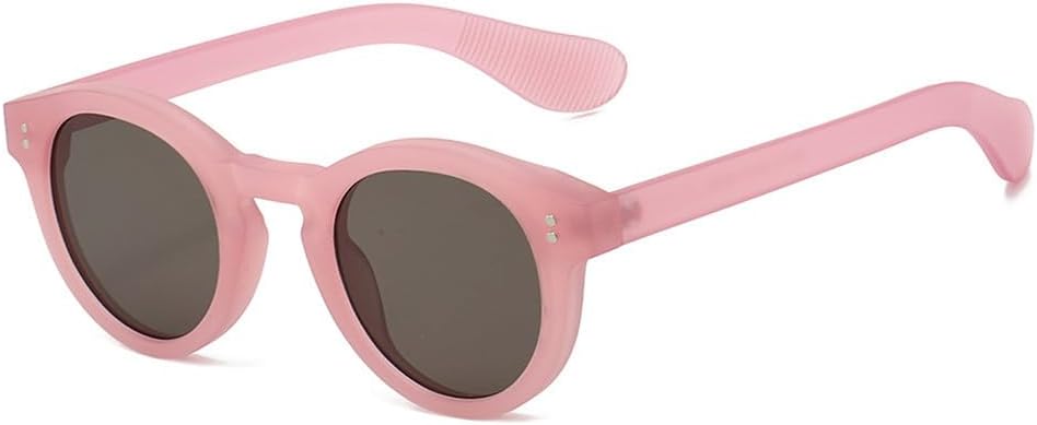 

Круглые солнцезащитные очки-гелевые цвета для женщин, защита от УФ-излучения UV400, в стиле панк, с заклепками, для мужчин, для занятий спортом на открытом воздухе, бега и езды на велосипеде UYPTK, Pink Black