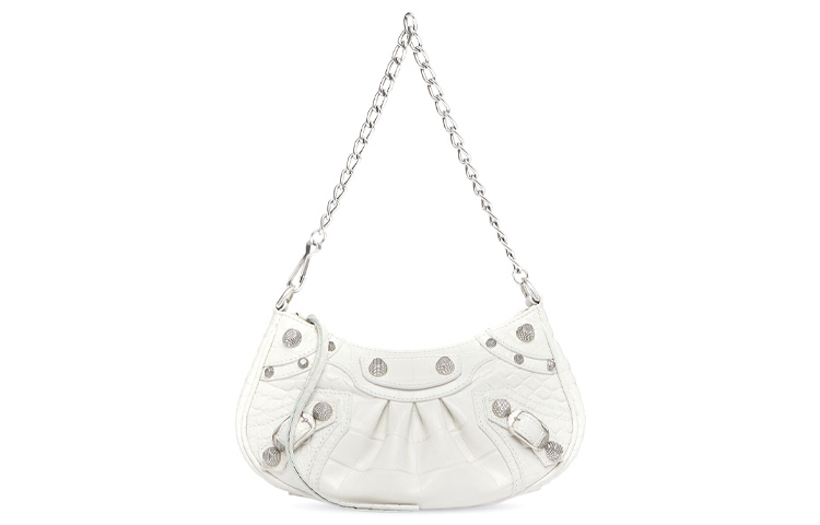 Сумка Le Cagole Mini с цепью, крокодиловый принт, белый Balenciaga — фото 2