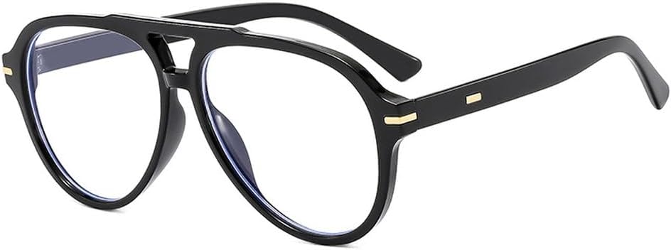 

Ретро-солнцезащитные очки-пилот с двойной перемычкой для женщин, модные градиентные очки с защитой от УФ-излучения UV400 для мужчин, трендовые солнцезащитные очки с заклепками WNCKSQ, Black Clear