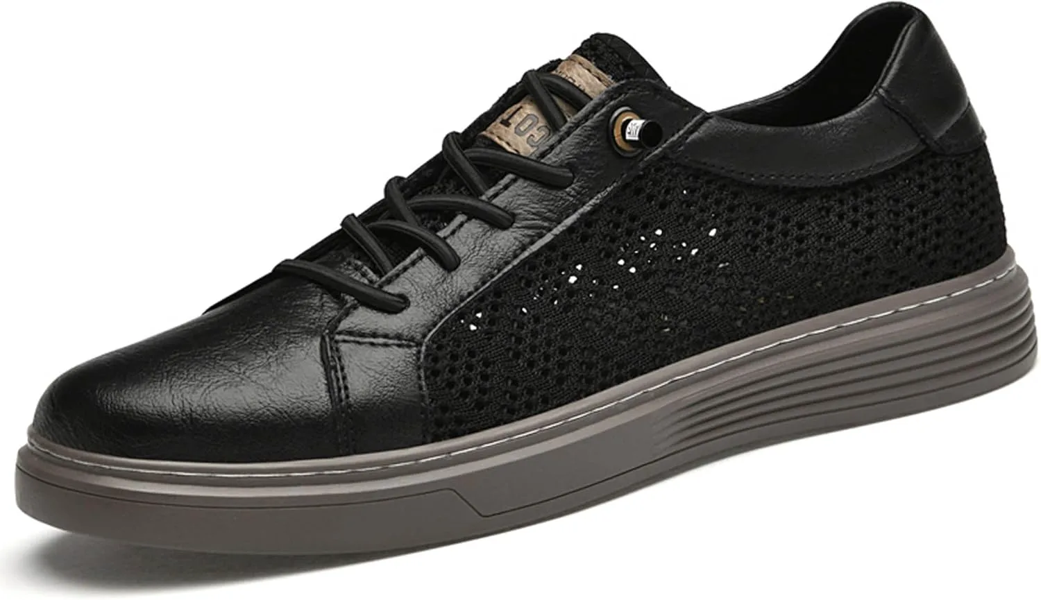 

Мужские кроссовки со шнуровкой, маленький круглый носок, модные, легкие, дышащие, для повседневного ношения, скейтборда, парка и пробежек DZBAJRQM, черный