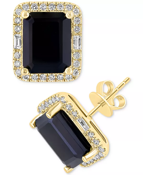 

Серьги-Гвоздики Effy с розовыми аметистами (5-1/2 карата) и бриллиантами (3/8 карата) в ореоле из 14-каратного золота (также с другими драгоценными камнями) Effy Collection, onyx