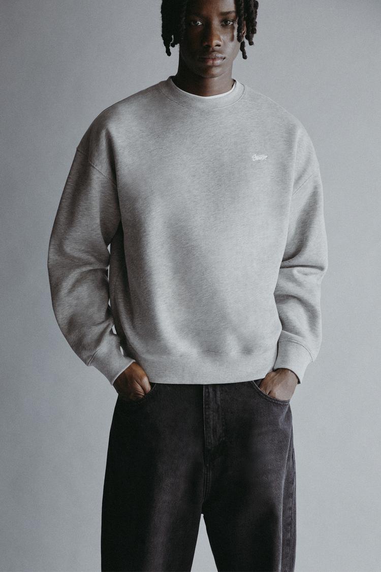 

Толстовка с круглым вырезом Pull And Bear, серый