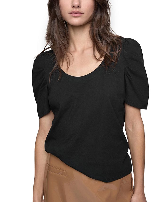 

Женский топ с коротким рукавом Janine Rebecca Minkoff, черный