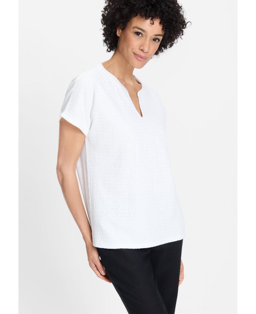 

Женская футболка с перфорацией Olsen, Dune