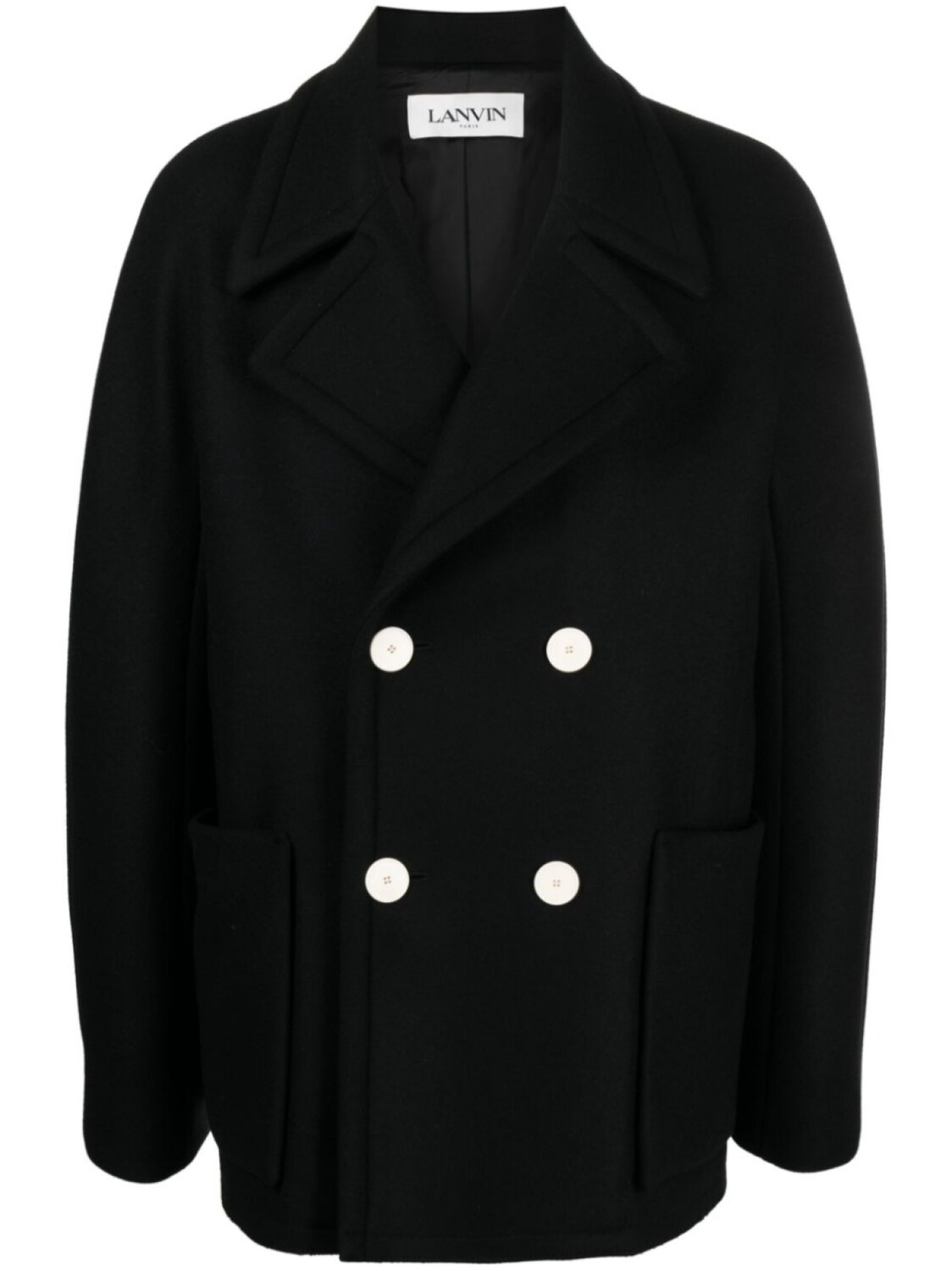 

Lanvin двубортное шерстяное пальто, черный