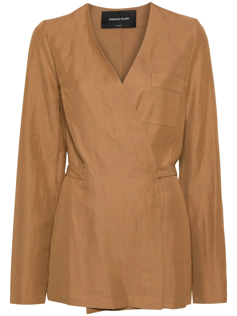 

Жакет с запахом и завязками Fabiana Filippi, коричневый