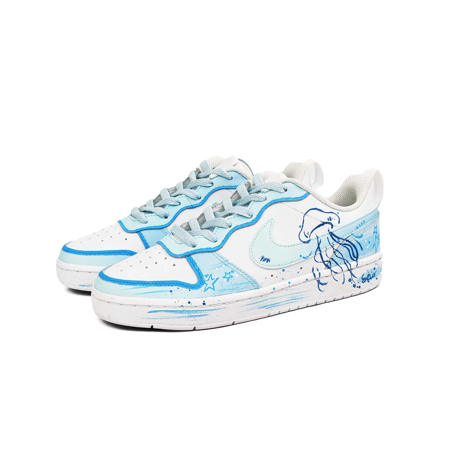 Детские скейтбординг-кроссовки Nike Court Borough Kids Blue — фото 4