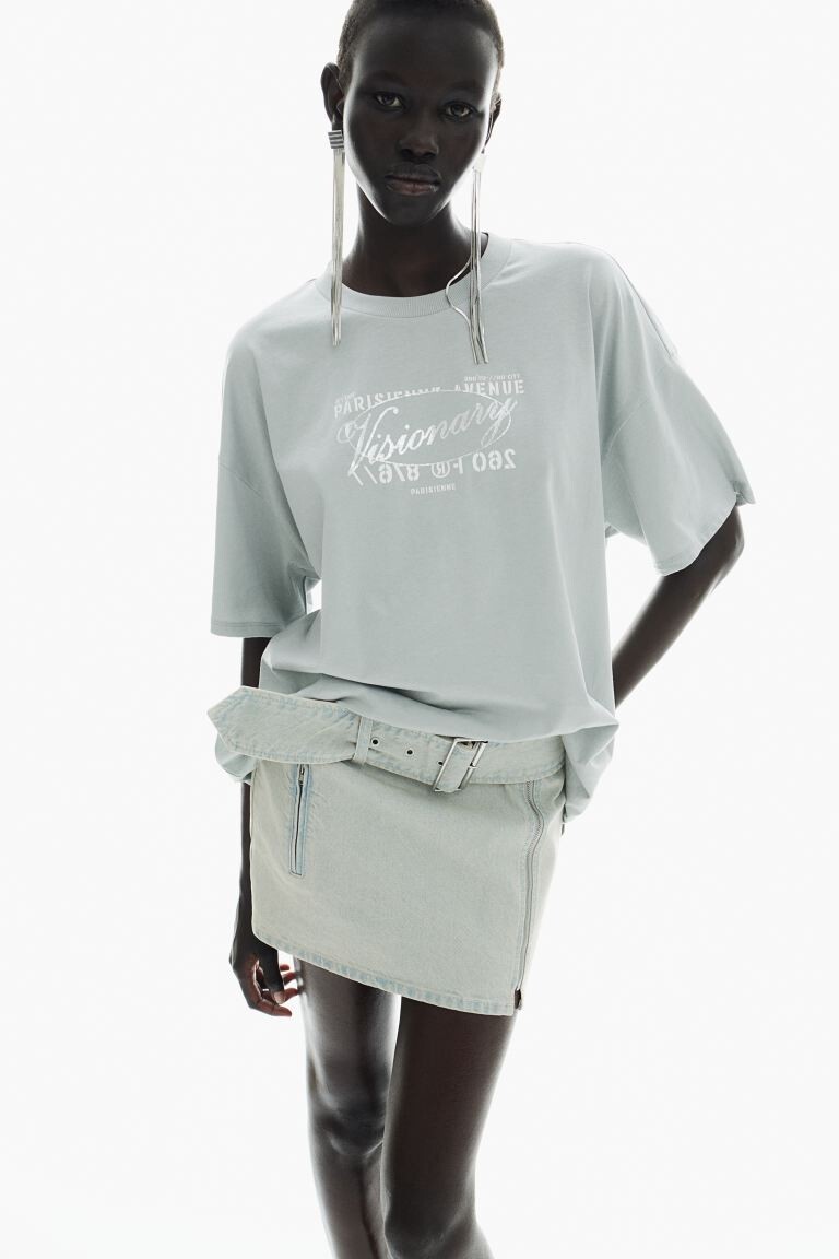 

Футболка оверсайз с мотивом H&M, бирюзовый
