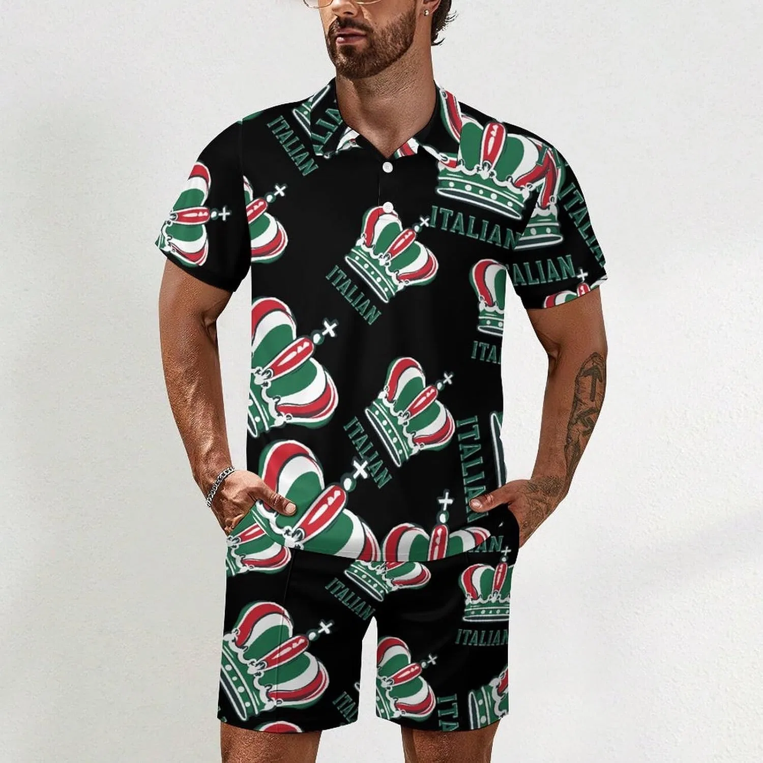 Мужской спортивный костюм с флагом Италии, Generic, 2 предмета, Style — фото 2