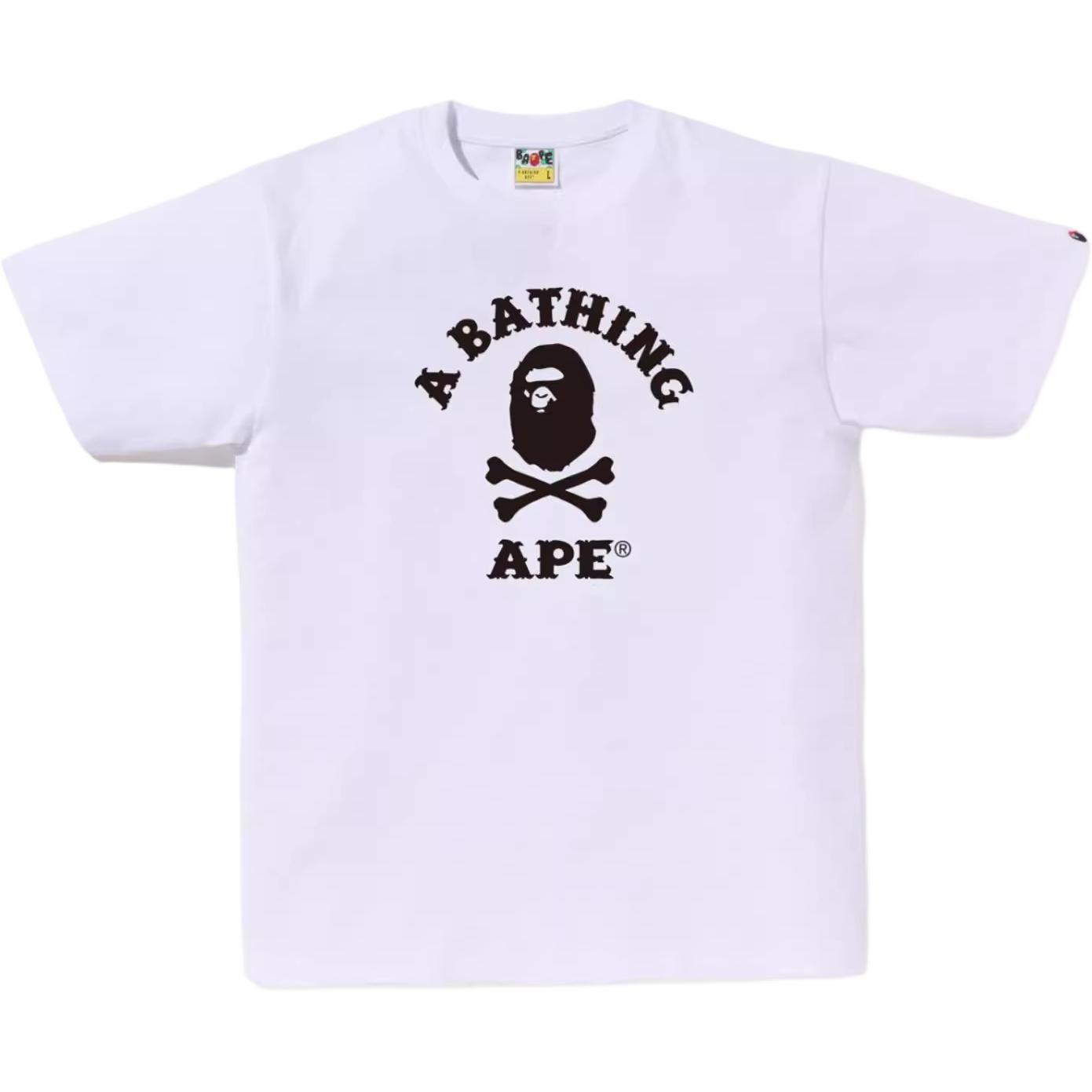 Футболка Bape Ape Crossbone College A BATHING APE, оранжевый — фото 3