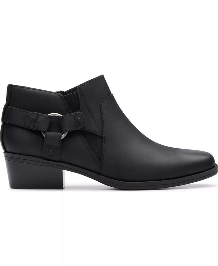 Женские ботинки Clarks Danyelle Gema кожаные на блочном каблуке, черный — фото 2