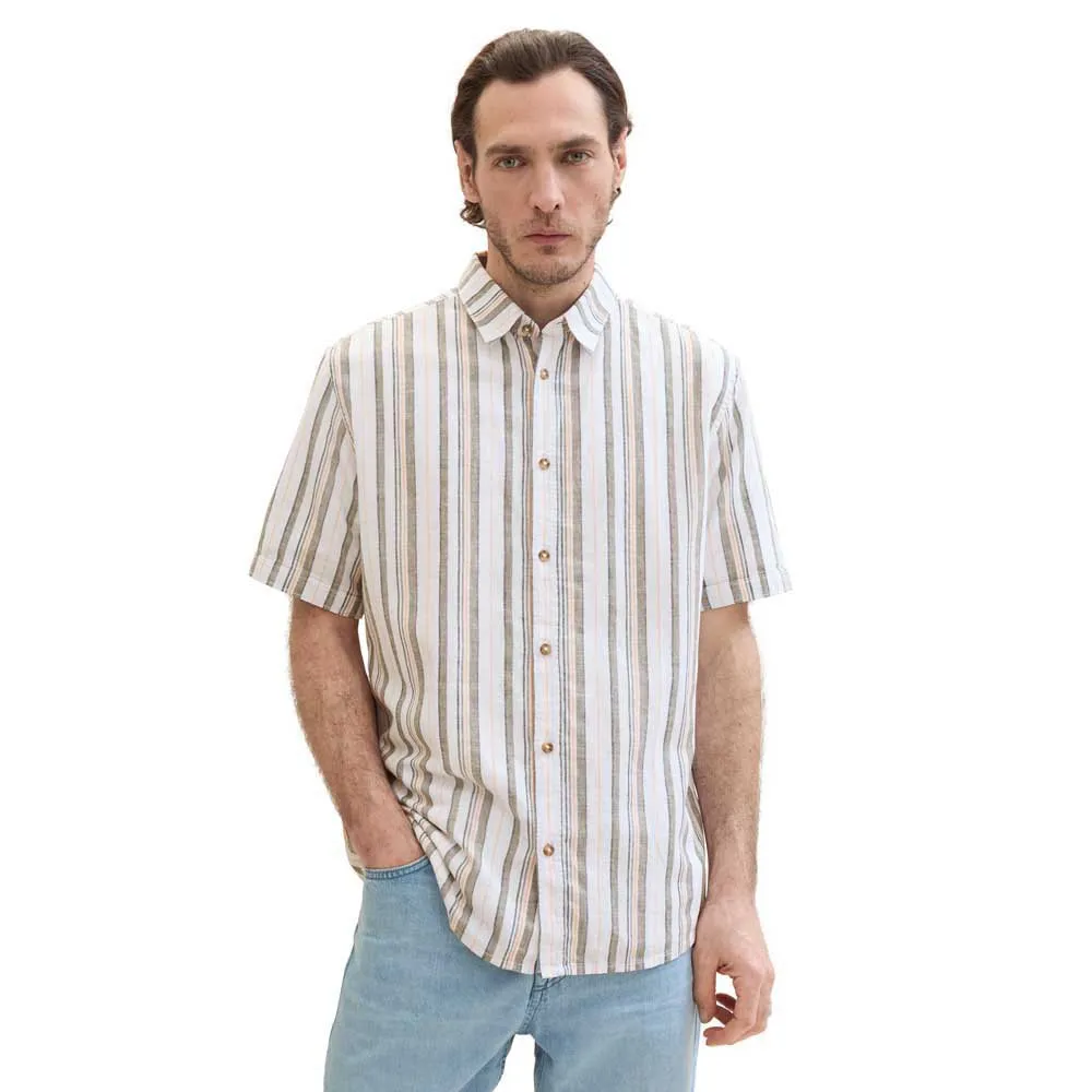

Рубашка Tom Tailor Checked Cotton Linen, бежевый