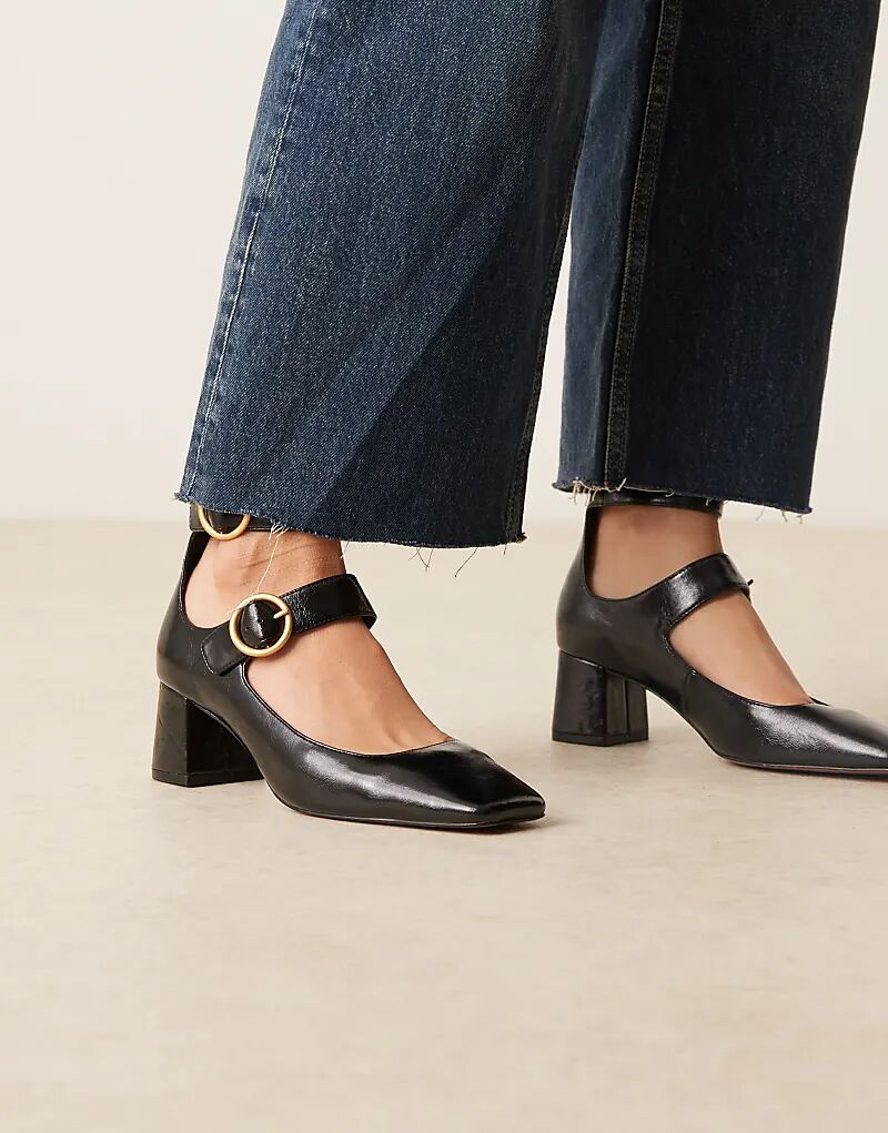Туфли Sasha с двумя пряжками на среднем каблуке, черные, ASOS DESIGN — фото 4
