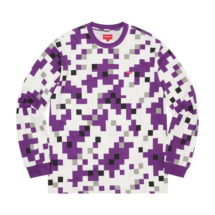 

Футболка Supreme Small Box Long-Sleeve Tee Purple Digi Camo, фиолетовый