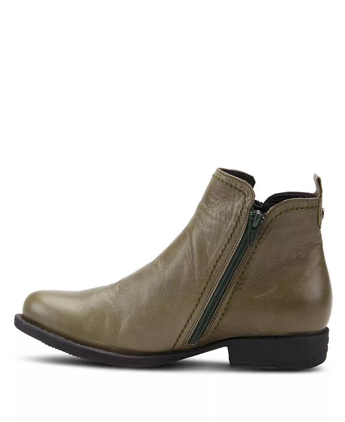Обувь Oziel из кожи с декоративной молнией и массивным скульптурным каблуком Spring Step, зеленый — фото 2