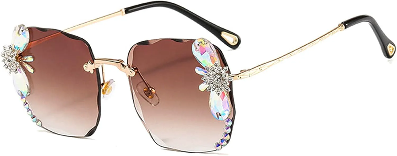 

Солнцезащитные очки Willochra с бриллиантами и стразами, женские и мужские, хрустальные, с прозрачными линзами, квадратной формы, винтажные, 2pack-blue Pink&brown