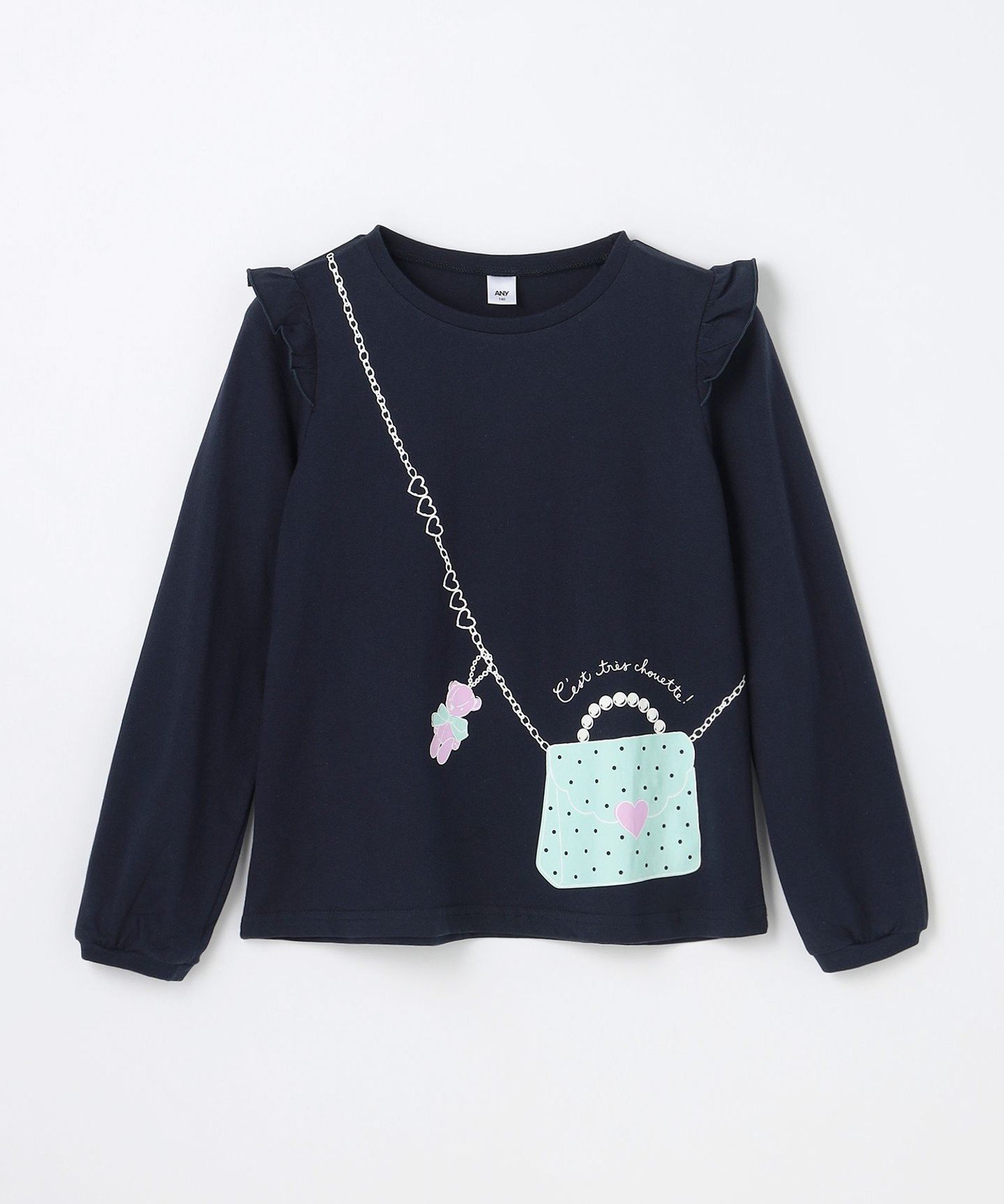 Футболка с длинным рукавом 7days Print Any Kids, Navy x Pouch [075] — фото 4