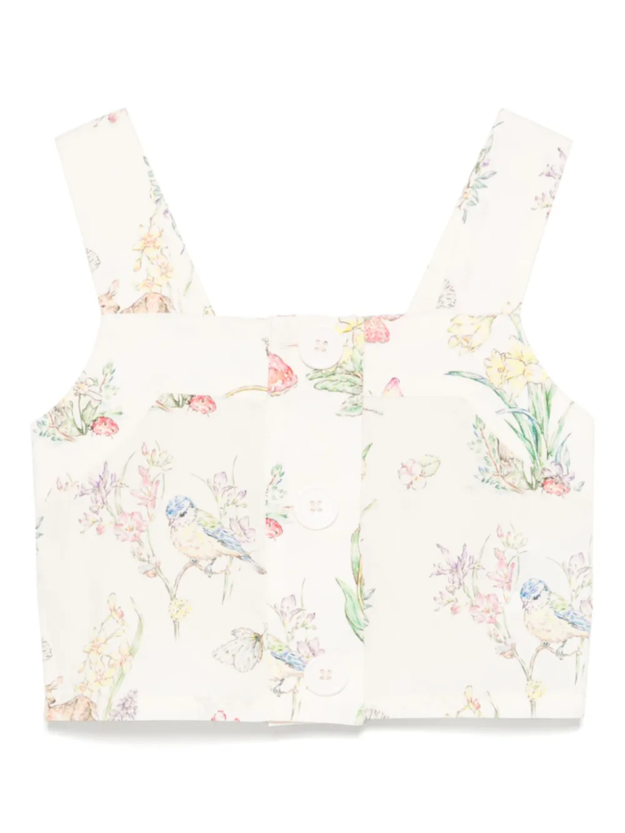 

Топ Stella McCartney Kids с цветочным принтом, нейтральный