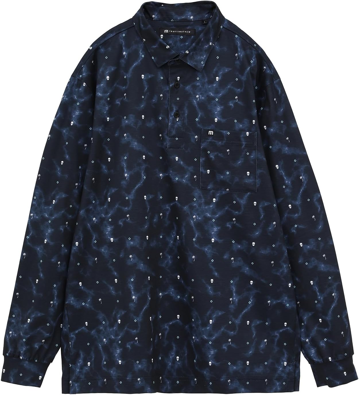 

Мужская рубашка-поло с длинным рукавом (эластичная и влагоотводящая) / для гольфа / 7AK018 Travis Mathew