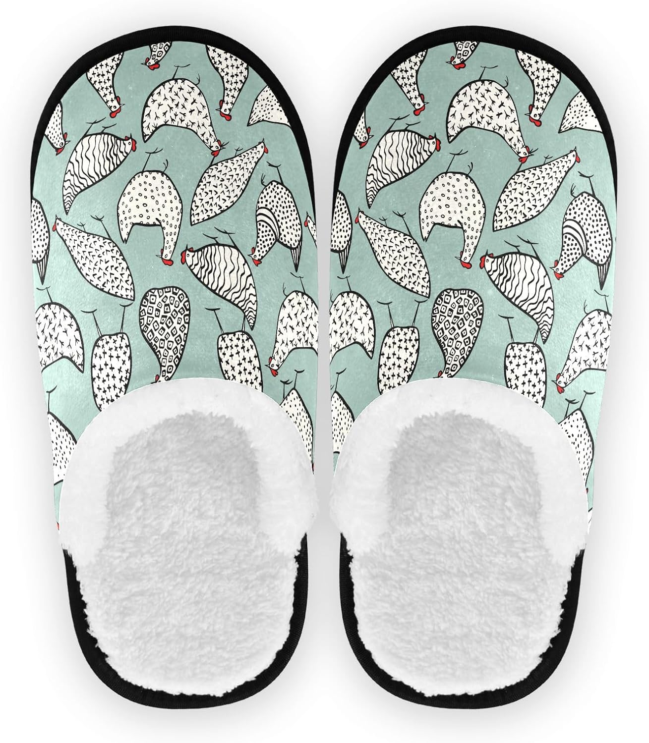 

Тапочки JHKKU для женщин и мужчин, пушистые домашние тапочки, теплые, с противоскользящей подошвой, уютные для дома и путешествий, Funny Chicken