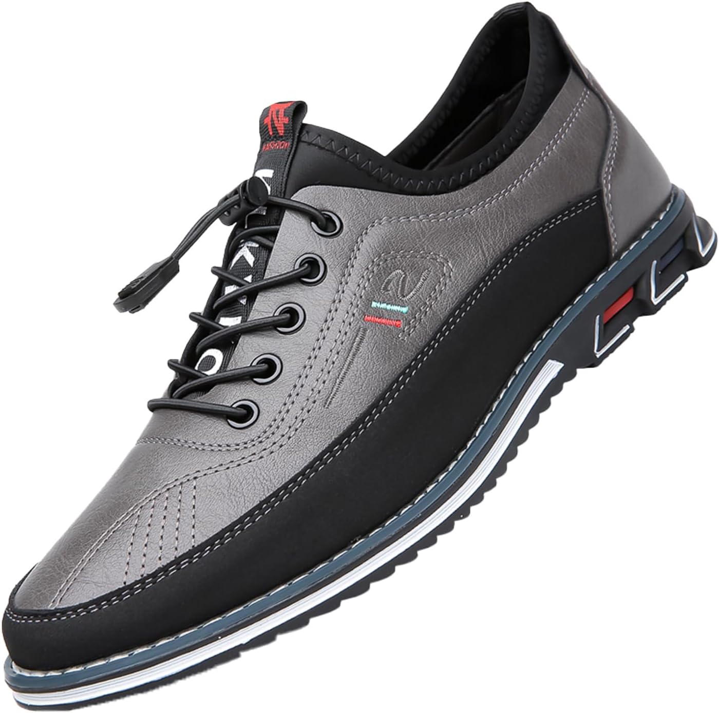 

Мужские кожаные оксфорды на шнуровке, мокасины для вождения, офисные, повседневные, прогулочные лоферы, удобные, без шнурков, деловые оксфорды Nileeke, серый