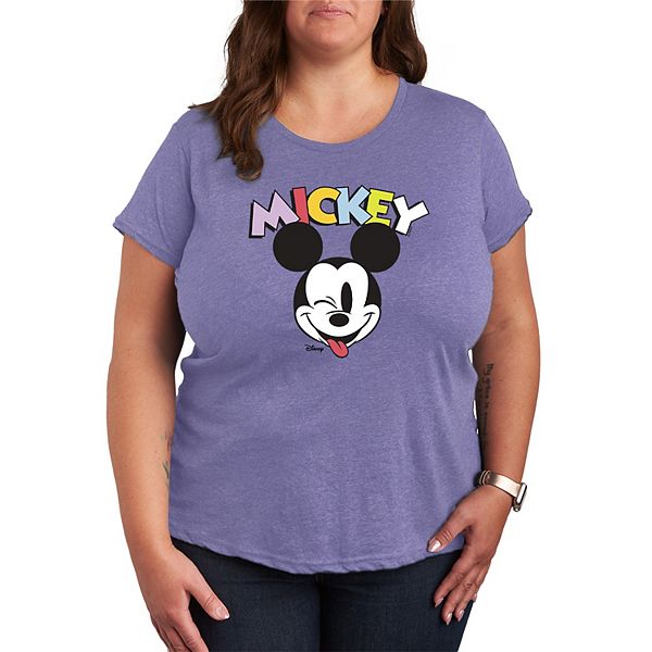 

Футболка с принтом Plus size Mickey Mouse wink Disney, Heather Periwinkle
