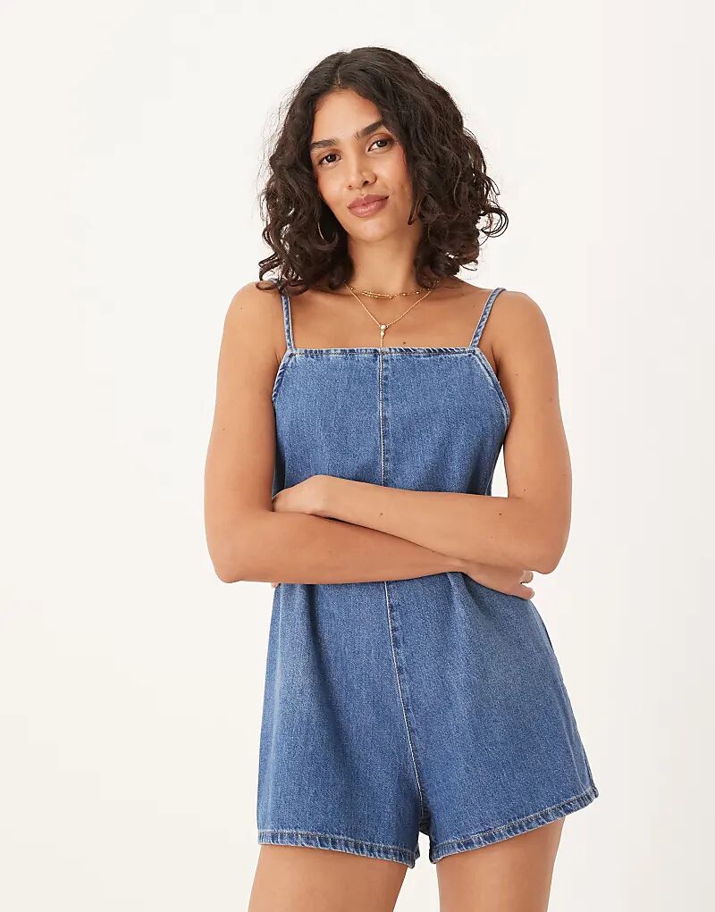 

Джинсовый комбинезон ASOS DESIGN с квадратным вырезом, цвет «бром»