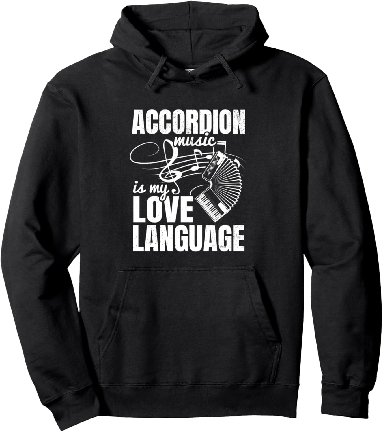 

Аккордеонная музыка - мой язык любви. Толстовка с изображением аккордеониста Accordionist Musician Air Accordion Player, черный