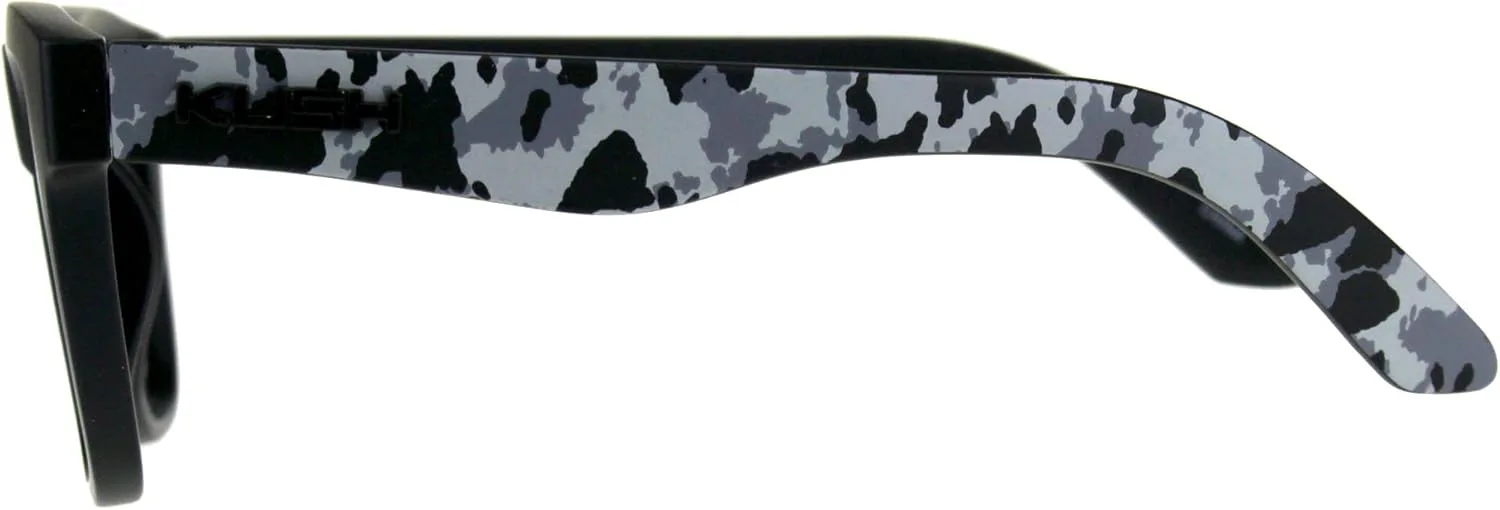 

Солнцезащитные очки PASTL KUSH, унисекс, квадратная оправа с роговым рисунком, черная, зеркальная, защита от УФ-излучения 400, Matte Black Grey Camo (Silver Mirror)