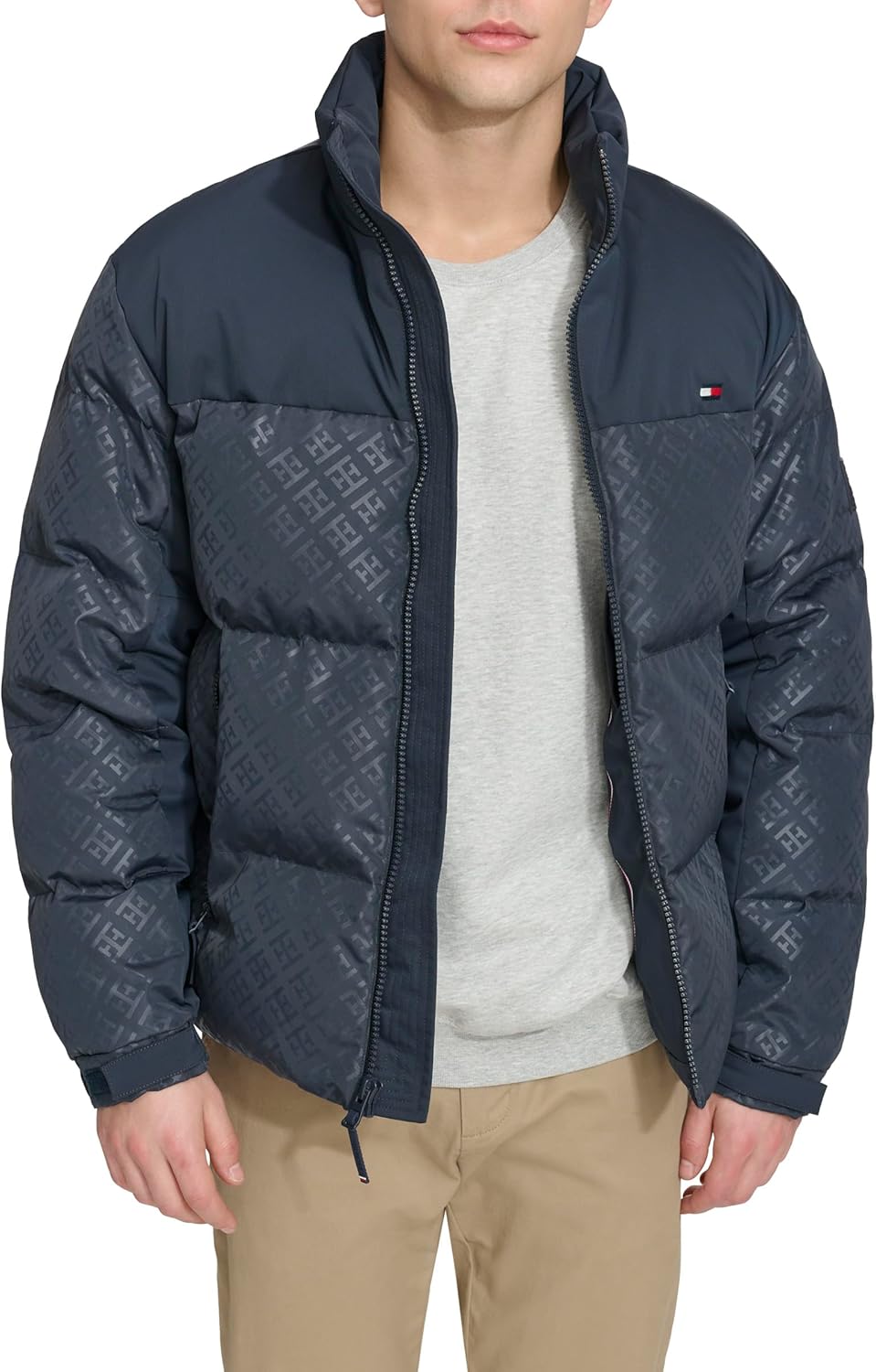 Мужская стеганая куртка Tommy Hilfiger из микс-медиа, Tommy Logo Print