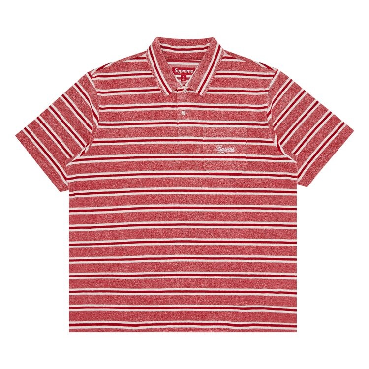 

Поло Supreme Stripe Terry Short-Sleeve Polo, красный