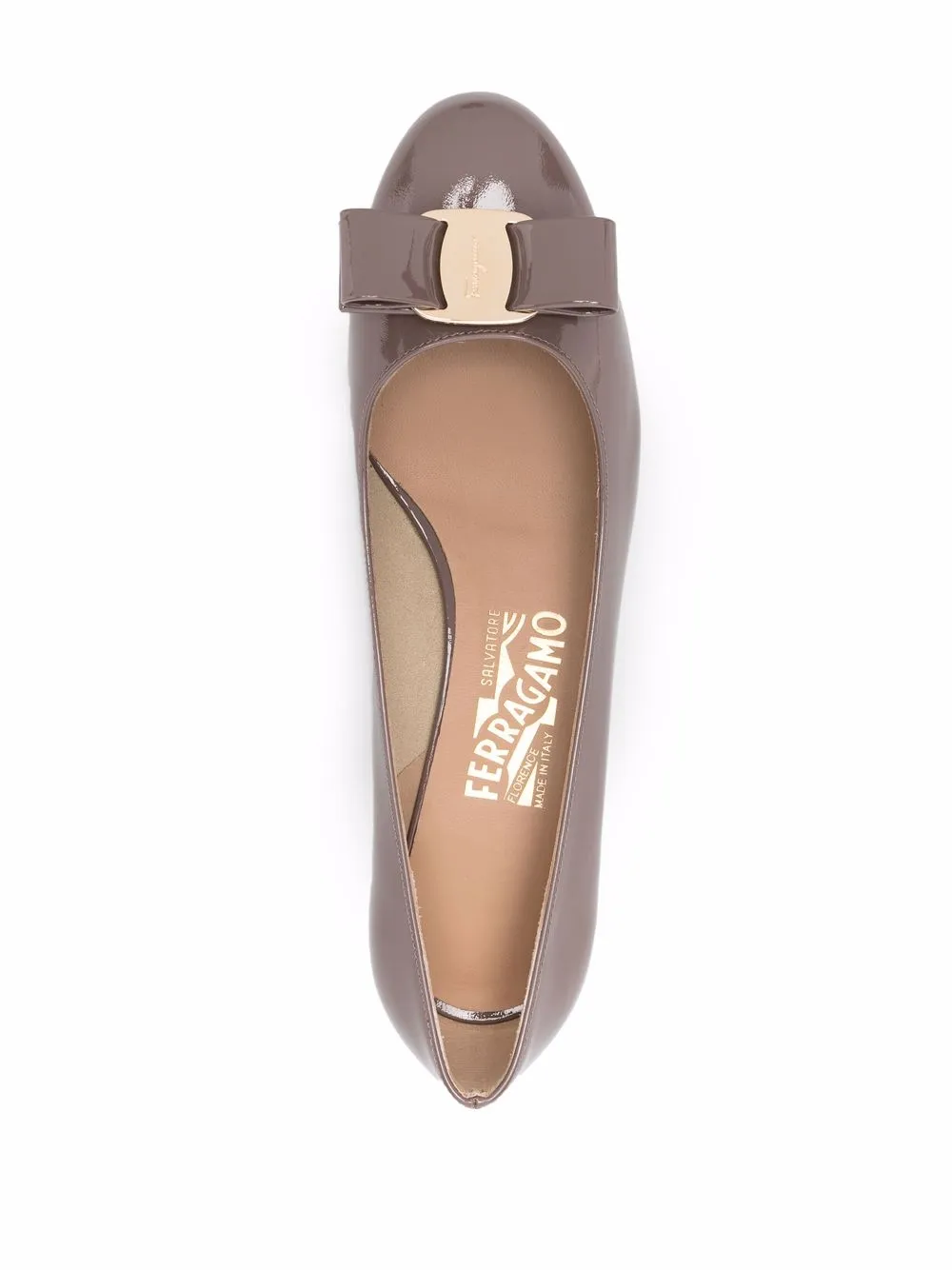 Туфли на блочном каблуке с бантом Ferragamo, коричневый — фото 4