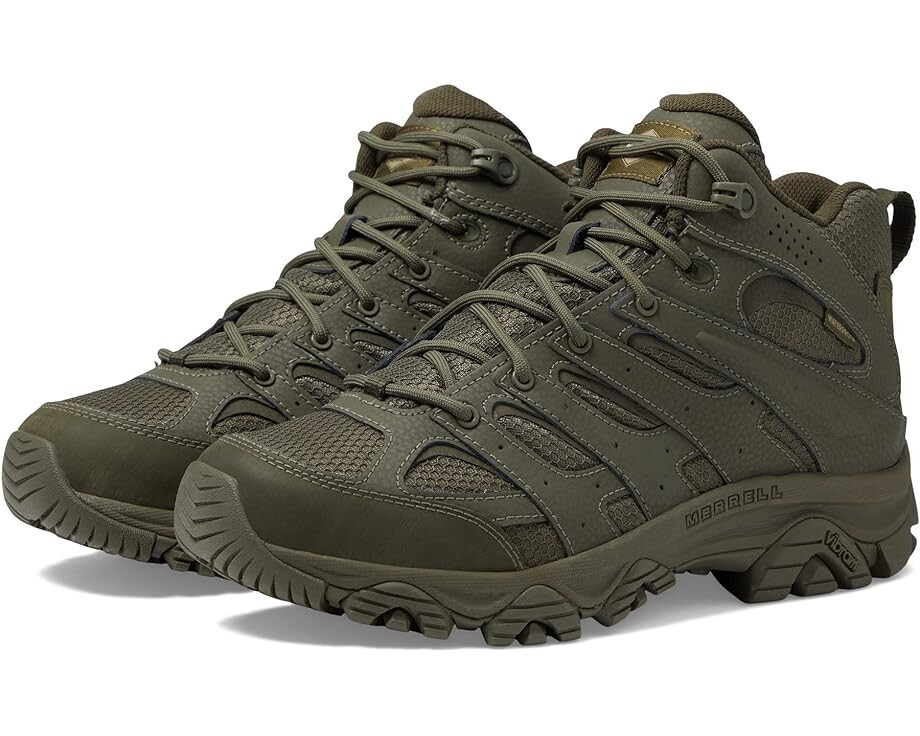 

Кроссовки Merrell Work Moab 3 Mid Tactical Wp, цвет Dark Olive