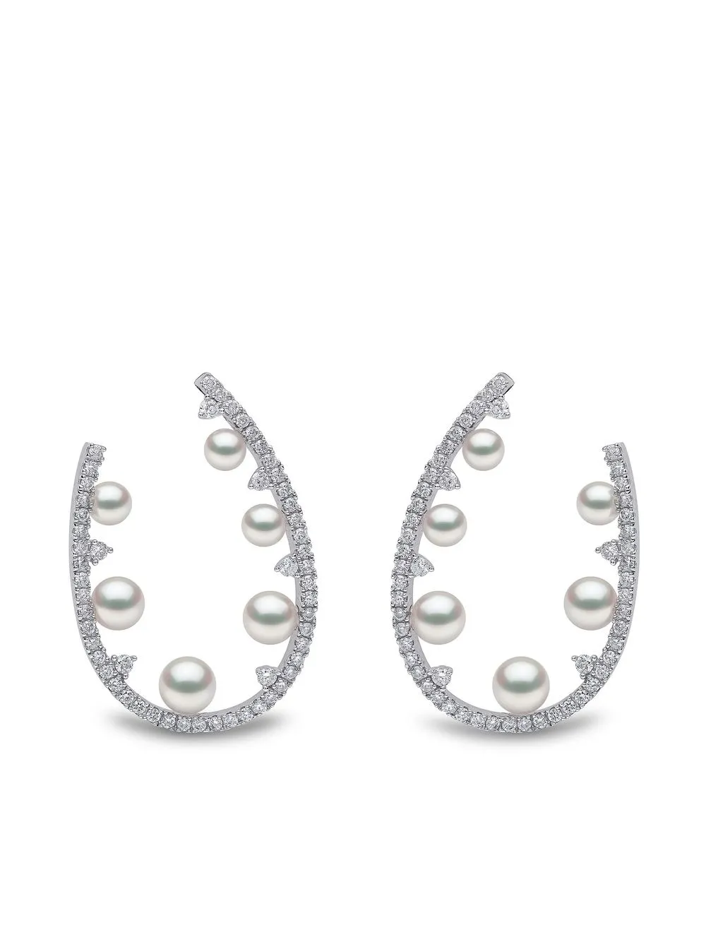 

Серьги Sleek Akoya из белого золота с жемчугом и бриллиантами Yoko London, серебяный