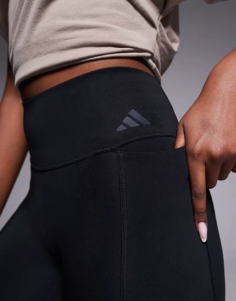 Леггинсы Adidas Performance Training Optime полной длины, черный — фото 3
