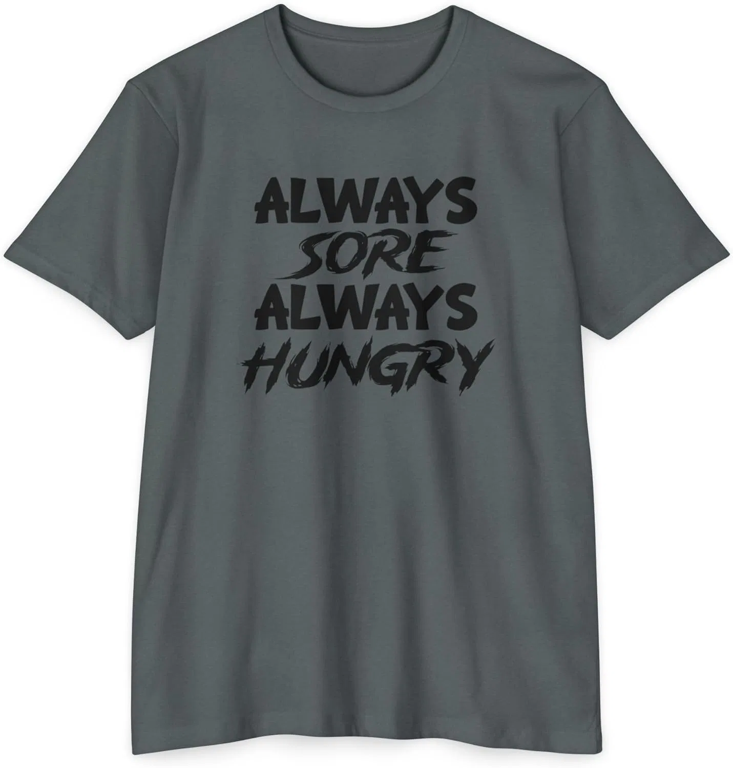 Футболка Always Sore Always Hungry - темная мотивационная для спортзала, тренировок, дисциплины и силы духа GENERIC, Heather Heavy Metal