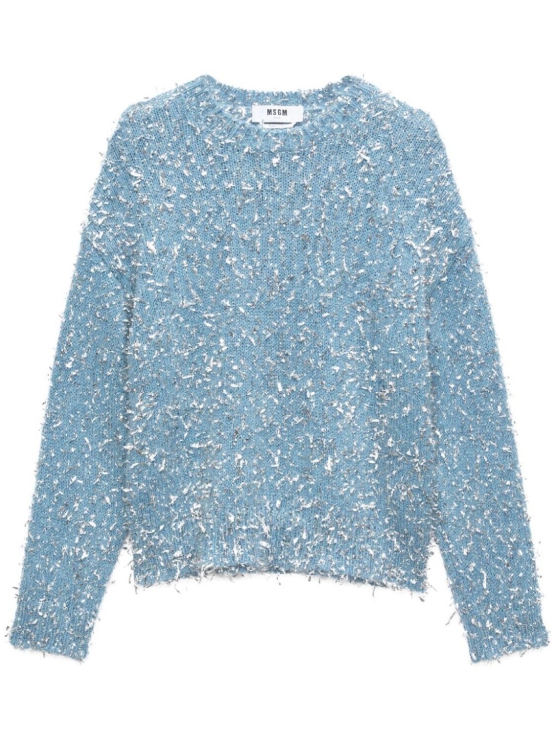 

MSGM джемпер с круглым вырезом и бахромой, синий