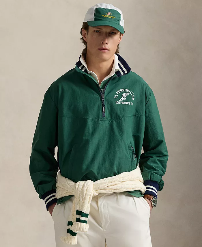 

Мужская графическая куртка на четверть молнии из ткани рипстоп Polo Ralph Lauren, зеленый