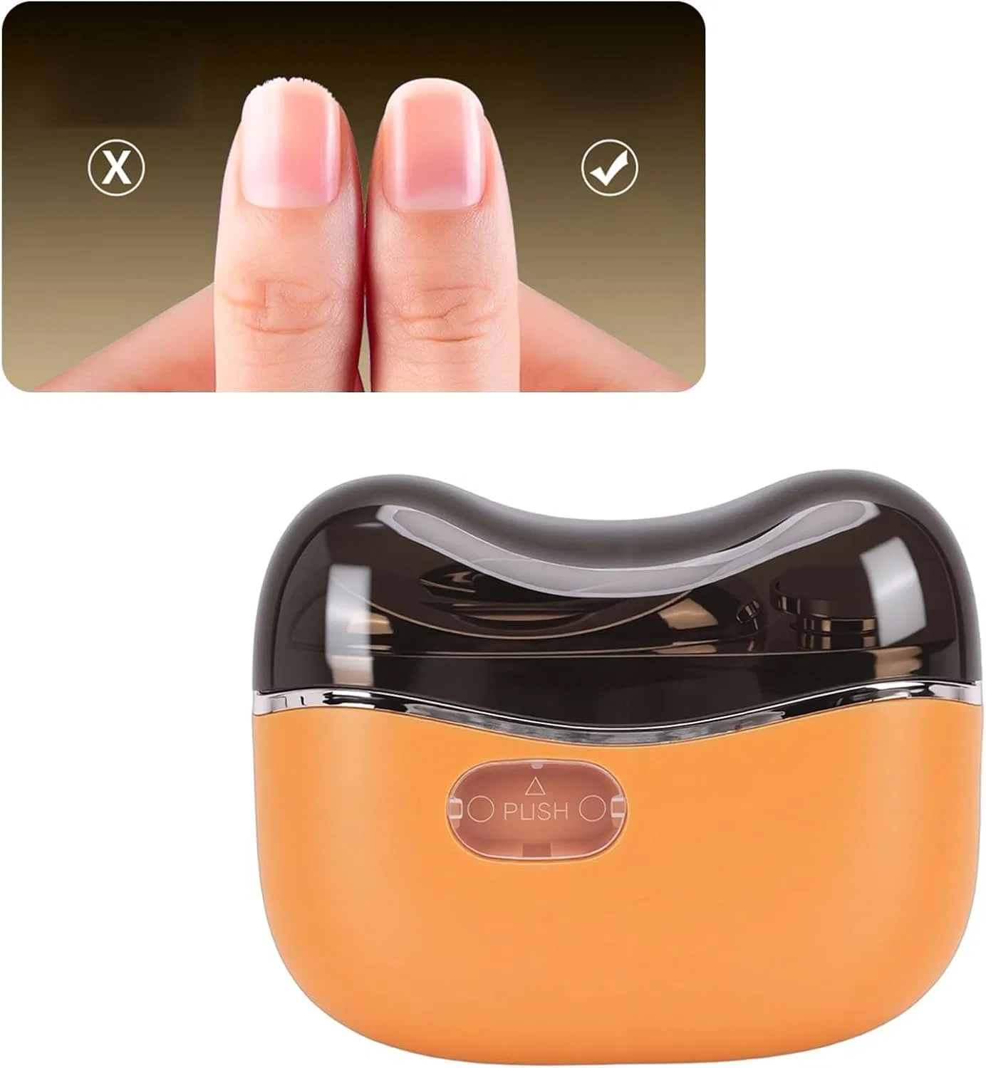 Автоматический электрический триммер для ногтей 3 в 1 с LED-подсветкой, USB Zaschmoy, Orange — фото 2