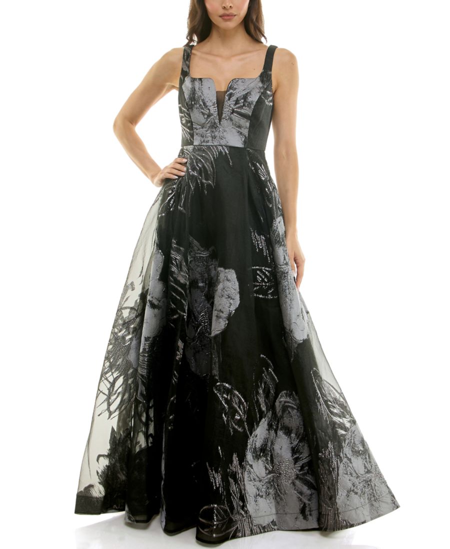 

Женское бальное платье с V-образным вырезом и принтом Taylor, Lava Gray Black